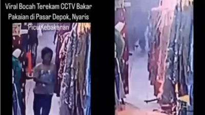 Aksi Bocah Bakar Pakaian di Pasar Depok Hebohkan Jagat Maya