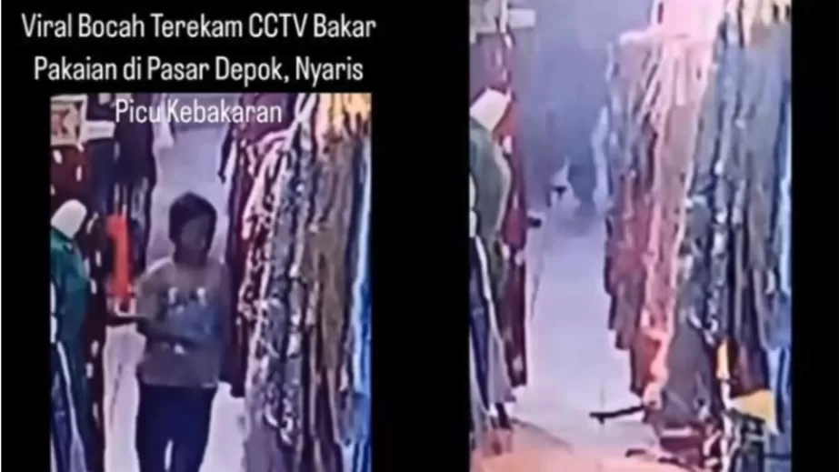 Aksi Bocah Bakar Pakaian di Pasar Depok Hebohkan Jagat Maya