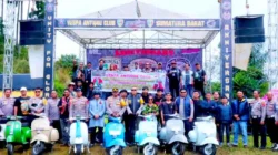 Vespa Antik Sumatera Barat Rayakan 25 Tahun Kapolres dan Wakapolres Hadir
