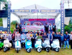 Vespa Antik Sumatera Barat Rayakan 25 Tahun, Kapolres dan Wakapolres Hadir
