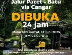 Jalur Cangar-Pacet Resmi 24 Jam, Perbaikan Longsor Rampung Total