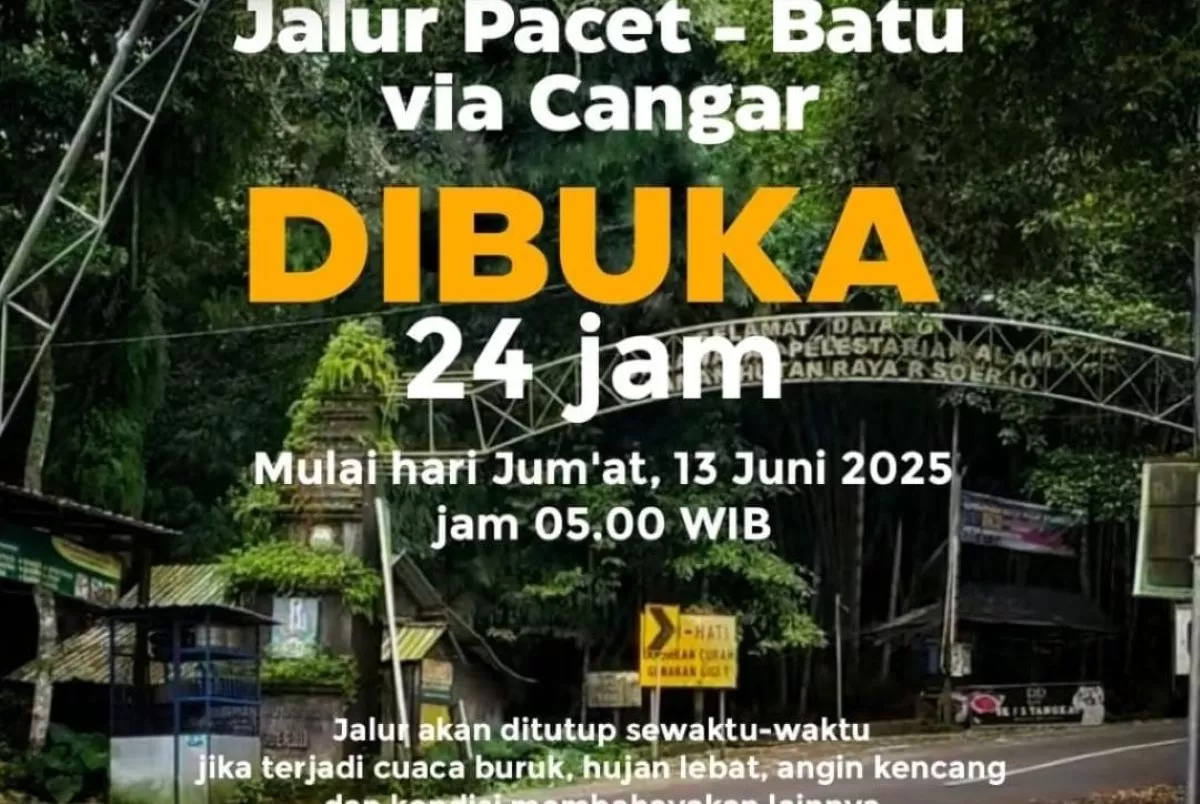 Jalur Cangar-Pacet Resmi 24 Jam, Perbaikan Longsor Rampung Total