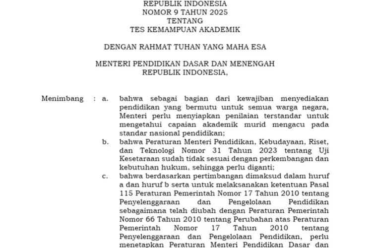 Permendikdasmen TKA Baru: Keadilan dan Kualitas Pendidikan Terwujud
