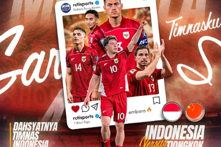 Saksikan Live Streaming Timnas Indonesia vs China Malam Ini
