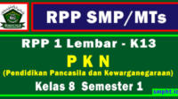 Rpp 1 lembar ppkn smp kelas 8