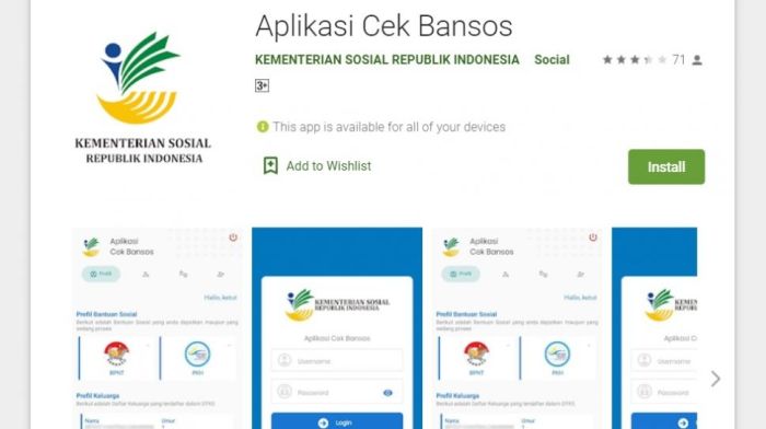 Cek bansos kemensos