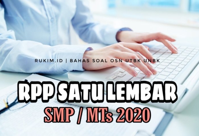 Rpp 1 lembar bahasa indonesia smp