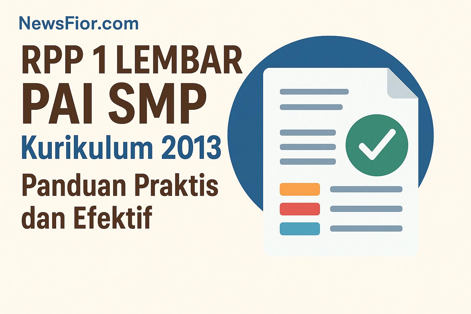 RPP 1 Lembar PAI SMP Kurikulum 2013 Panduan Praktis dan Efektif