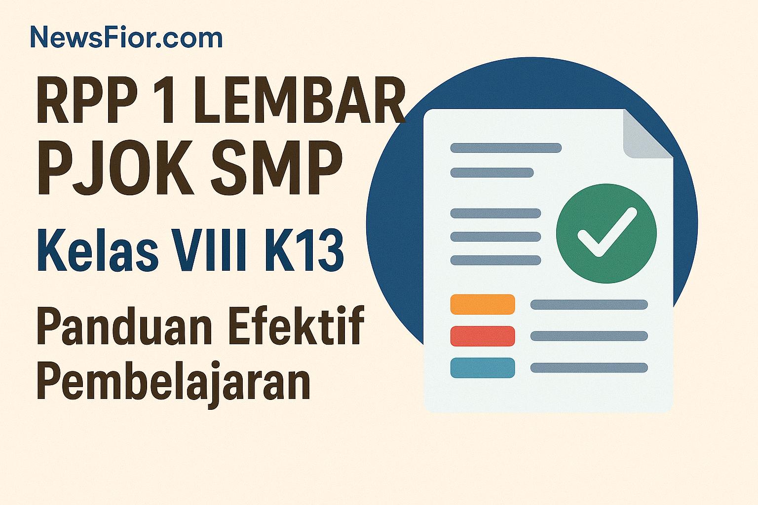 RPP 1 Lembar PJOK SMP Kelas VIII K13 Panduan Efektif Pembelajaran