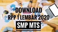 Download RPP Satu Lembar IPA SMP MTs Tahun 2020