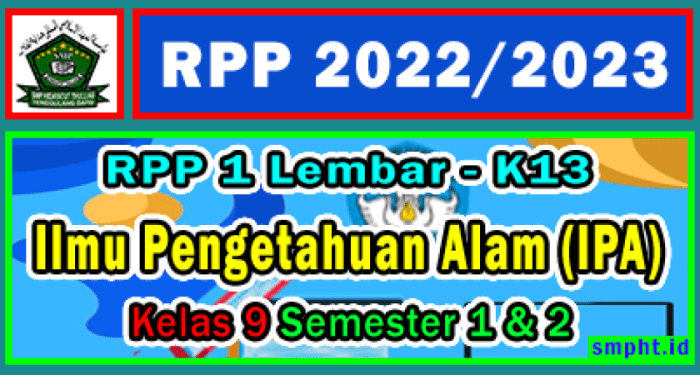 Contoh rpp 1 lembar ipa smp