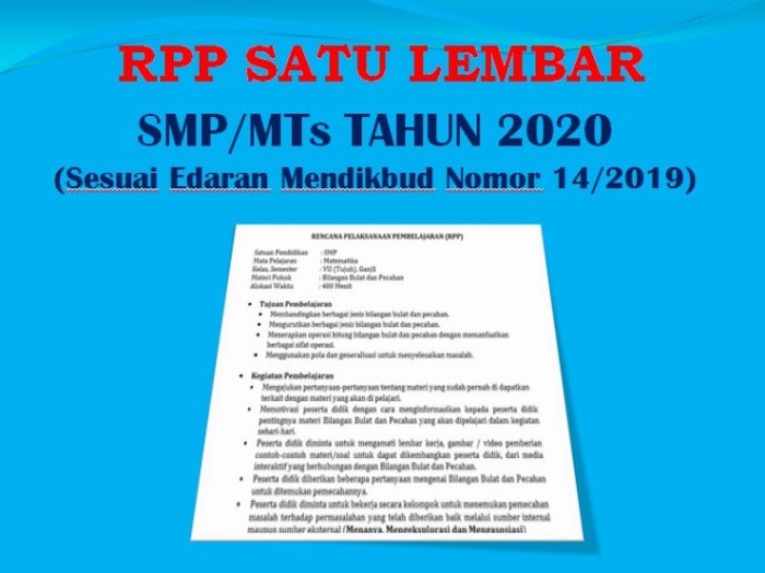 Rpp 1 lembar smp ipa