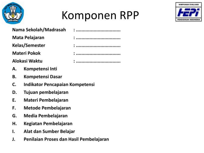 Komponen rpp k13 1 lembar smp