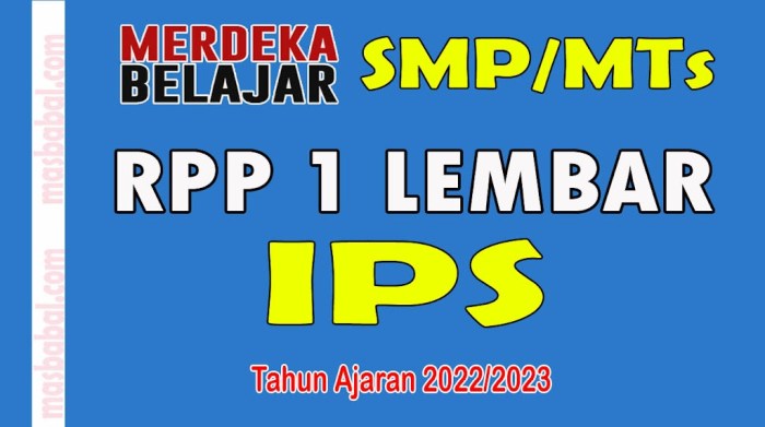 Rpp ips smp 1 lembar